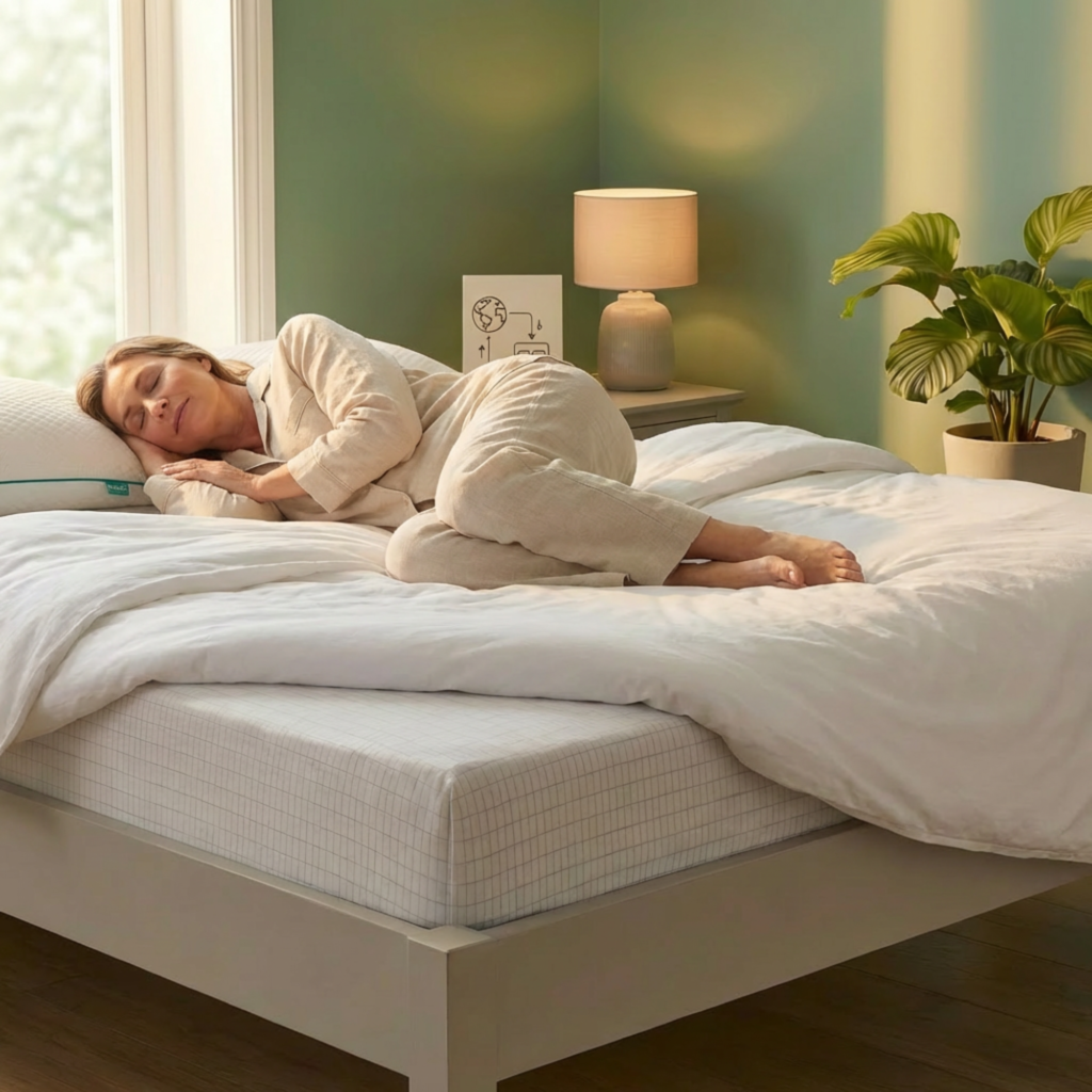 Grounding fitted sheet double bed improving sleep naturally