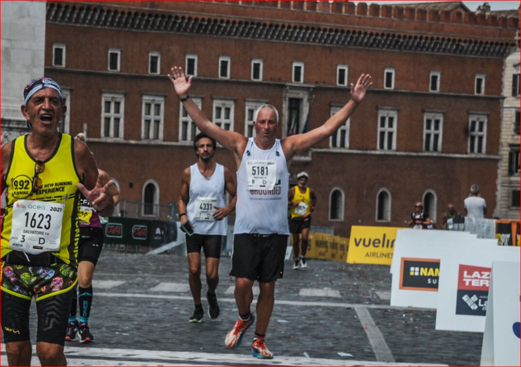 Michael Cason marathon finish after health transformation after 40